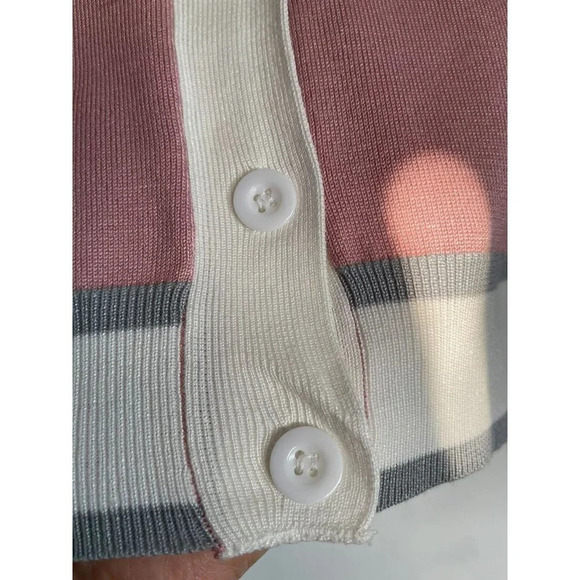 NWT Grace Karin Womens Button Down V-Neck Long Sleeve Cropped Sweater Pink 2XL - Picture 3 of 5